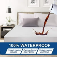 HOMBYS Waterproof Queen Mattress Pad Breathable Quilted Fitted Sheet Mattress Protector Cover Queen